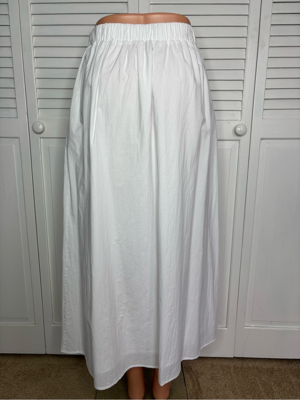 WAYF Cora White Cotton Poplin Maxi Skirt Size XS - Picture 6 of 6